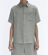 Charger l&#39;image dans la galerie, A.P.C. Chemisette Bellini logo Vert grise