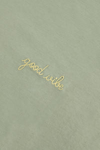 Maison Labiche T-Shirt Broderie Good vibe Olive