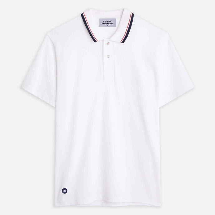 Le Slip Français Polo en piqué de Coton Blanc