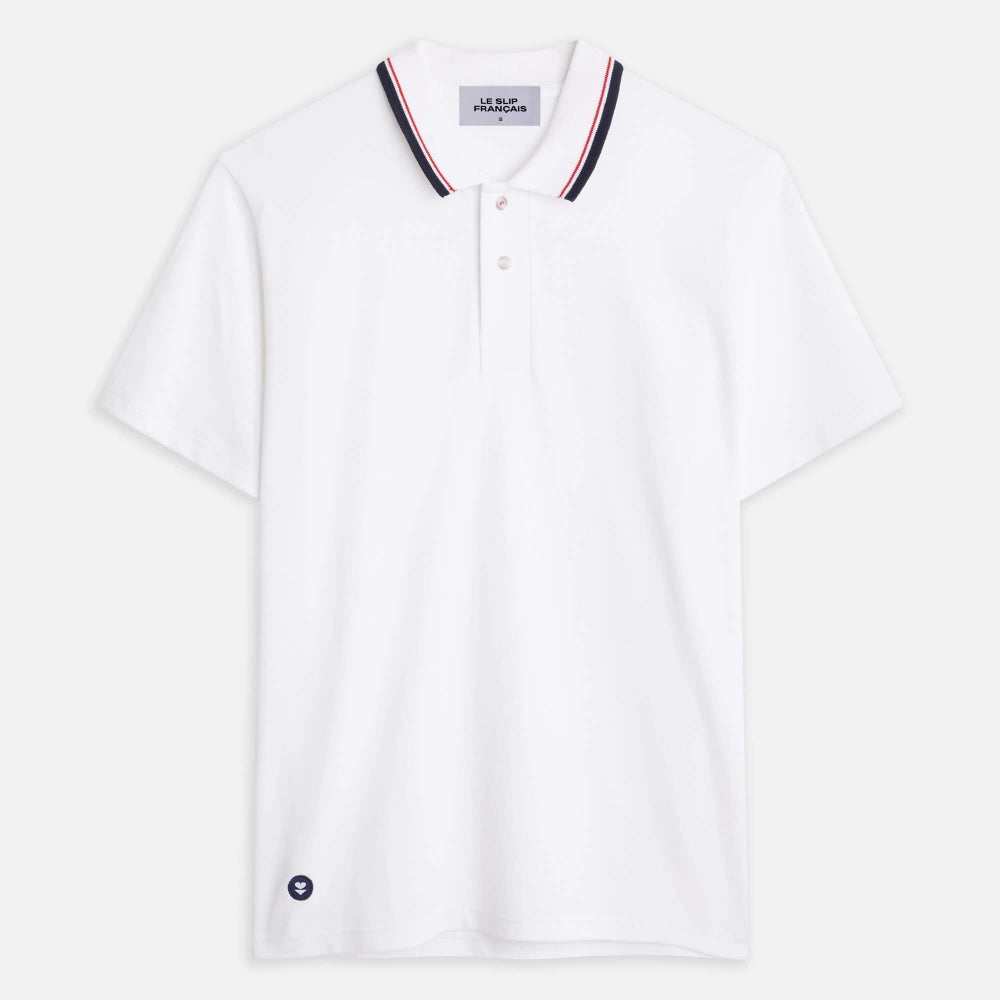 Le Slip Français Polo en piqué de Coton Blanc