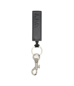 A.P.C. Porte-clefs logo Cuir Noir